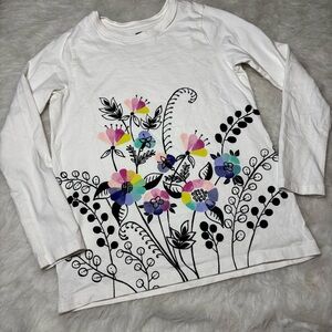 Tea Collection White Floral Long Sleeve Tee